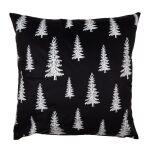 Kissenbezug 45x45 cm Schwarz Weiß Polyester Weihnachtsbäume Dekokissenbezug