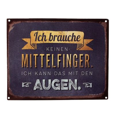 Textschild 25x20 cm Grau Eisen Wandschild