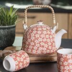 Tasse 100 ml Rosa Porzellan Blumen Rund Teebecher