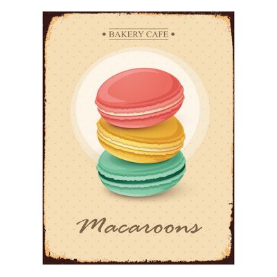 Textschild 25x33 cm Beige Eisen Macarons Wandschild