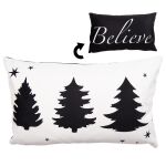 Kissenbezug 30x50 cm Weiß Schwarz Polyester Weihnachtsbaum Rechteck Dekokissenbezug