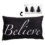 Kissenbezug 30x50 cm Weiß Schwarz Polyester Weihnachtsbaum Rechteck Dekokissenbezug