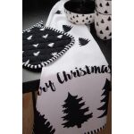 Geschirrtuch 50x70 cm Weiß Schwarz Baumwolle Weihnachtsbaum Rechteck Küchentuch